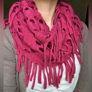 Pink Knit Infinity Scarf